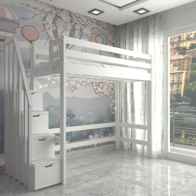 Кровать чердак First-CHW-LKP4-90 из массива сосны